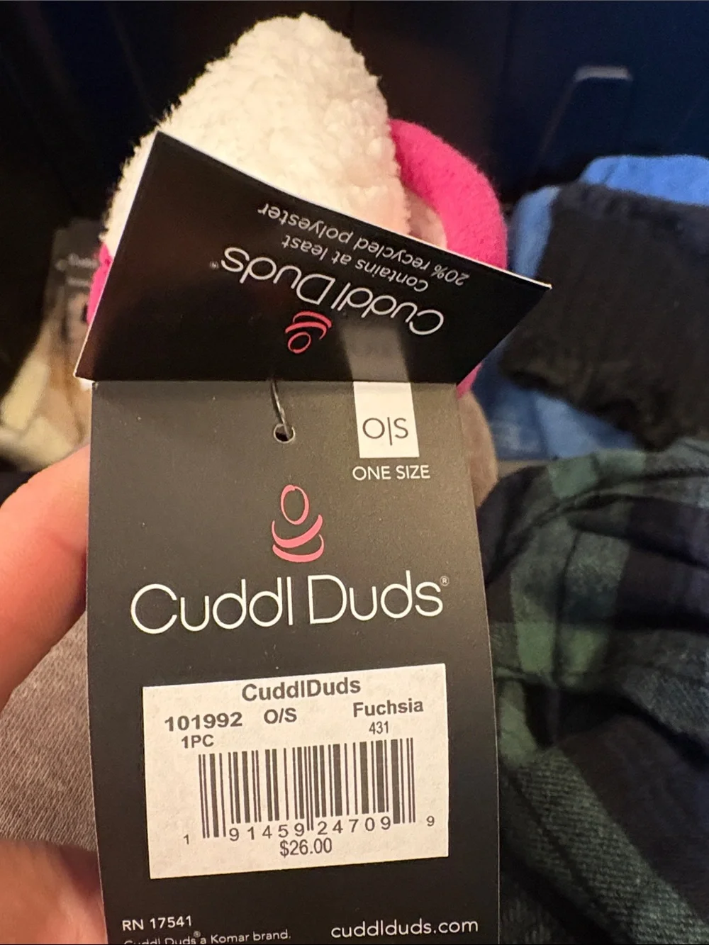 Cuddl Duds Fuchsia Bow Sherpa Headband